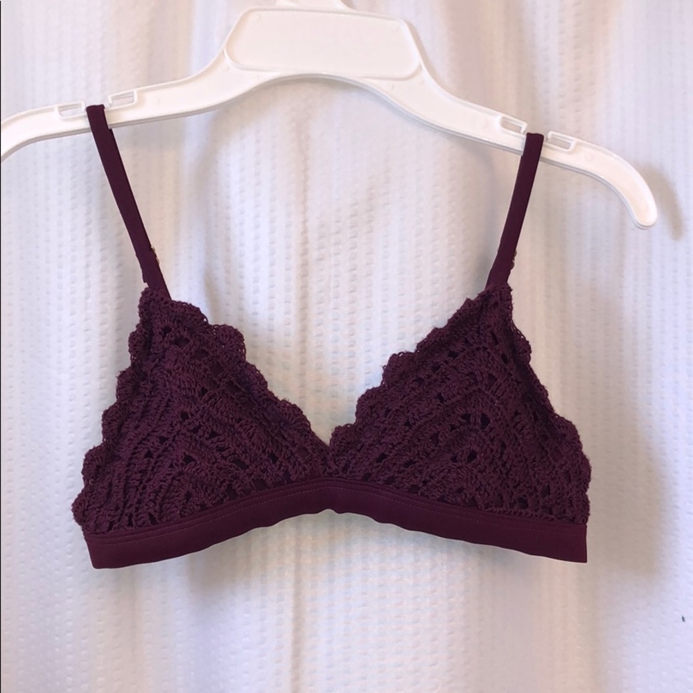 Xhilaration Maroon TriangleKnitted Swim Top SizeXS